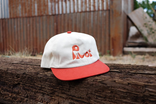 Pivot Hat—Red and White Flat Bill